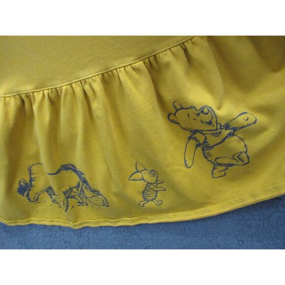 Disney WINNIE THE POOH Golden Yellow Knit Drop Waist Dress Ruffle Hem Size 3X - Picture 15 of 16